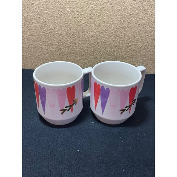 Starbucks Valentine Heart Ceramic Coffee Mug Set Of 2 - Picture 1 of 11